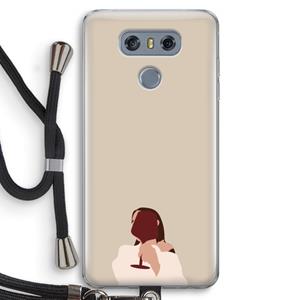 CaseCompany I drink wine: LG G6 Transparant Hoesje met koord