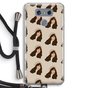 CaseCompany Bonjour mon amour: LG G6 Transparant Hoesje met koord