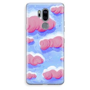 CaseCompany Roze wolken met vogels: LG G7 Thinq Transparant Hoesje