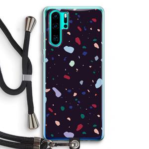 CaseCompany Dark Rounded Terrazzo: Huawei P30 Pro Transparant Hoesje met koord