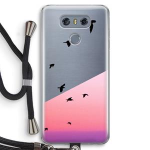 CaseCompany Fly away: LG G6 Transparant Hoesje met koord