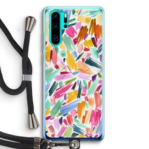 CaseCompany Watercolor Brushstrokes: Huawei P30 Pro Transparant Hoesje met koord