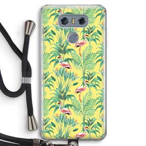 CaseCompany Flamingo party: LG G6 Transparant Hoesje met koord