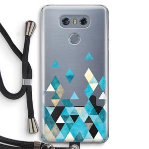CaseCompany Gekleurde driehoekjes blauw: LG G6 Transparant Hoesje met koord