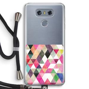 CaseCompany Gekleurde driehoekjes: LG G6 Transparant Hoesje met koord