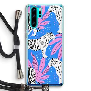 CaseCompany Tijger: Huawei P30 Pro Transparant Hoesje met koord
