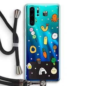 CaseCompany Happy bento friends: Huawei P30 Pro Transparant Hoesje met koord