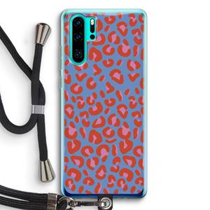 CaseCompany Leopard blue: Huawei P30 Pro Transparant Hoesje met koord