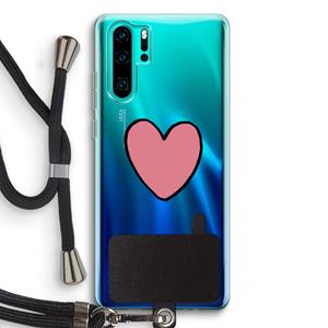 CaseCompany Hartje: Huawei P30 Pro Transparant Hoesje met koord