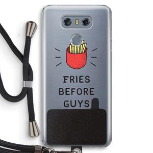 CaseCompany Fries before guys: LG G6 Transparant Hoesje met koord