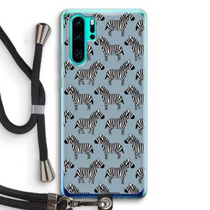 CaseCompany Zebra: Huawei P30 Pro Transparant Hoesje met koord