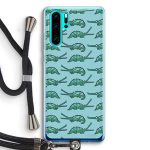 CaseCompany Kroko: Huawei P30 Pro Transparant Hoesje met koord