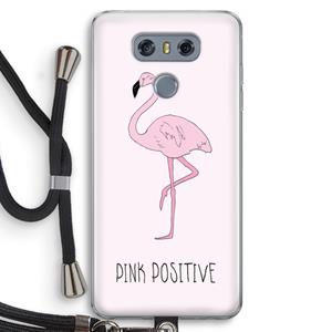 CaseCompany Pink positive: LG G6 Transparant Hoesje met koord