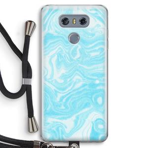 CaseCompany Waterverf blauw: LG G6 Transparant Hoesje met koord