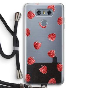 CaseCompany Framboosjes: LG G6 Transparant Hoesje met koord