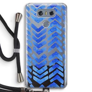 CaseCompany Blauwe pijlen: LG G6 Transparant Hoesje met koord