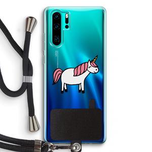 CaseCompany Eenhoorn: Huawei P30 Pro Transparant Hoesje met koord