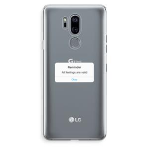 CaseCompany Reminder: LG G7 Thinq Transparant Hoesje