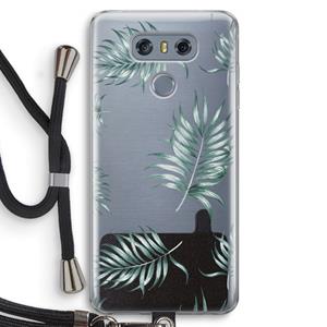 CaseCompany Simple leaves: LG G6 Transparant Hoesje met koord