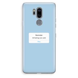 CaseCompany Reminder: LG G7 Thinq Transparant Hoesje