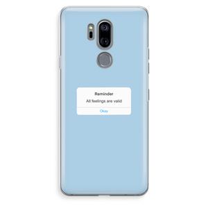 CaseCompany Reminder: LG G7 Thinq Transparant Hoesje