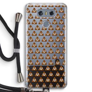 CaseCompany Poop emoji: LG G6 Transparant Hoesje met koord