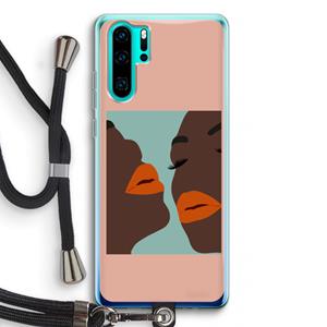 CaseCompany Orange lips: Huawei P30 Pro Transparant Hoesje met koord