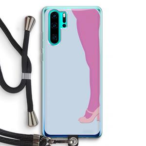 CaseCompany Pink panty: Huawei P30 Pro Transparant Hoesje met koord