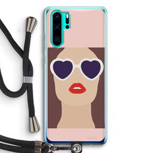 CaseCompany Red lips: Huawei P30 Pro Transparant Hoesje met koord