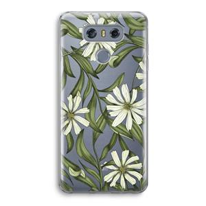 CaseCompany Wit bloemenpatroon: LG G6 Transparant Hoesje