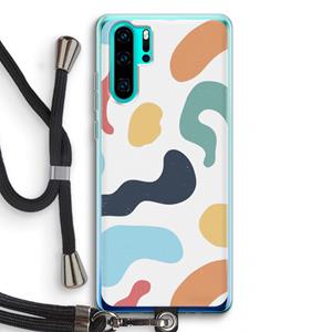 CaseCompany Memphis Shapes Blue: Huawei P30 Pro Transparant Hoesje met koord