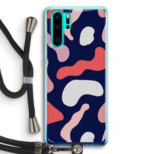 CaseCompany Memphis Shapes Pink: Huawei P30 Pro Transparant Hoesje met koord
