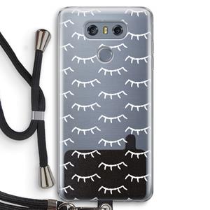 CaseCompany Wimpers: LG G6 Transparant Hoesje met koord
