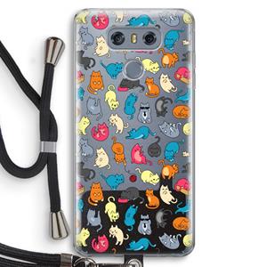 CaseCompany Kleurrijke katten: LG G6 Transparant Hoesje met koord