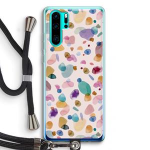 CaseCompany Terrazzo Memphis Pink: Huawei P30 Pro Transparant Hoesje met koord