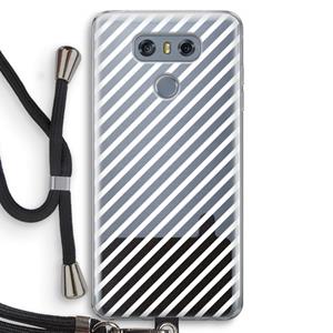 CaseCompany Strepen zwart-wit: LG G6 Transparant Hoesje met koord