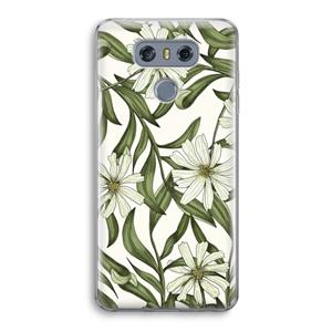 CaseCompany Wit bloemenpatroon: LG G6 Transparant Hoesje