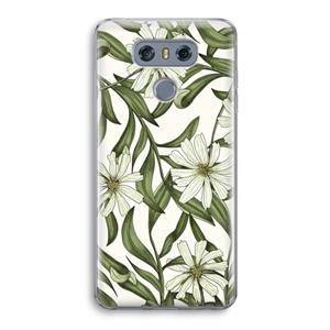 CaseCompany Wit bloemenpatroon: LG G6 Transparant Hoesje