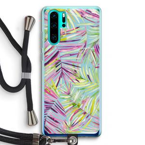 CaseCompany Tropical Palms Blue: Huawei P30 Pro Transparant Hoesje met koord