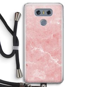 CaseCompany Roze marmer: LG G6 Transparant Hoesje met koord