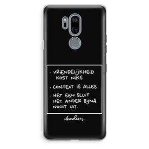 CaseCompany Mijn Motto's: LG G7 Thinq Transparant Hoesje