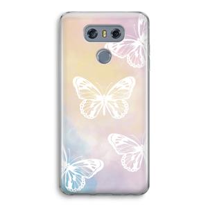 CaseCompany White butterfly: LG G6 Transparant Hoesje