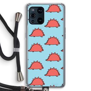 CaseCompany Dinosawrr: Oppo Find X3 Pro Transparant Hoesje met koord