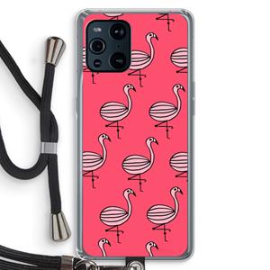 CaseCompany Flamingo: Oppo Find X3 Pro Transparant Hoesje met koord