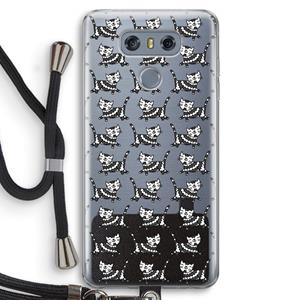 CaseCompany Zwarte poes: LG G6 Transparant Hoesje met koord