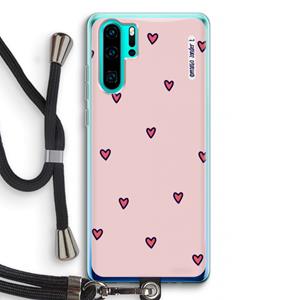 CaseCompany Hartjes: Huawei P30 Pro Transparant Hoesje met koord