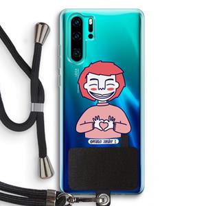 CaseCompany Hartje: Huawei P30 Pro Transparant Hoesje met koord