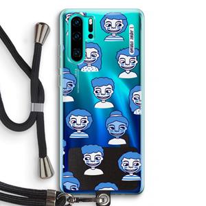 CaseCompany Gezichtjes: Huawei P30 Pro Transparant Hoesje met koord