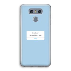 CaseCompany Reminder: LG G6 Transparant Hoesje