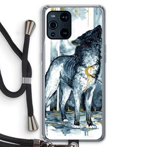 CaseCompany Bleeding Soul: Oppo Find X3 Pro Transparant Hoesje met koord